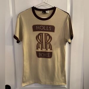 Vintage 70s Rolls Royce Short Sleeve Tee Two Tone Auto Style